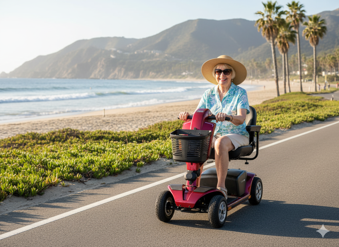 Scooter rentals on South Bay beach path